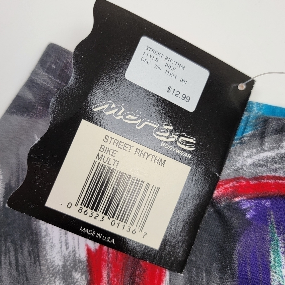 Moret Vintage 90s Printed Bike Shorts S NEW - Picture 4 of 7